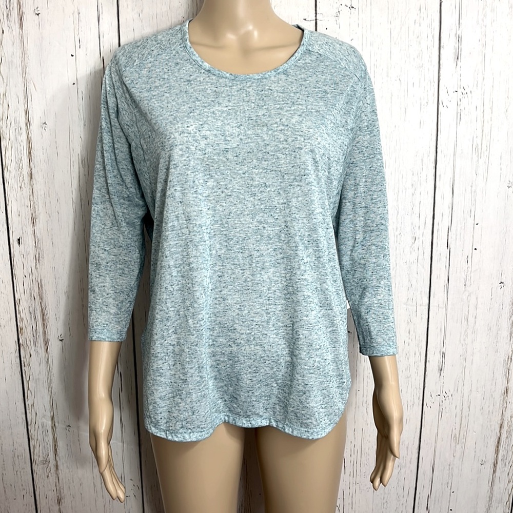 TOAD&Co T-shirt 3/4 Sleeves Hi Low Teal color